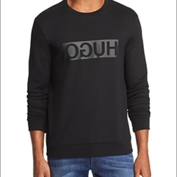 Men’s Hugo Dicago Crewneck Sweatshirt in White - Picture 3 of 4